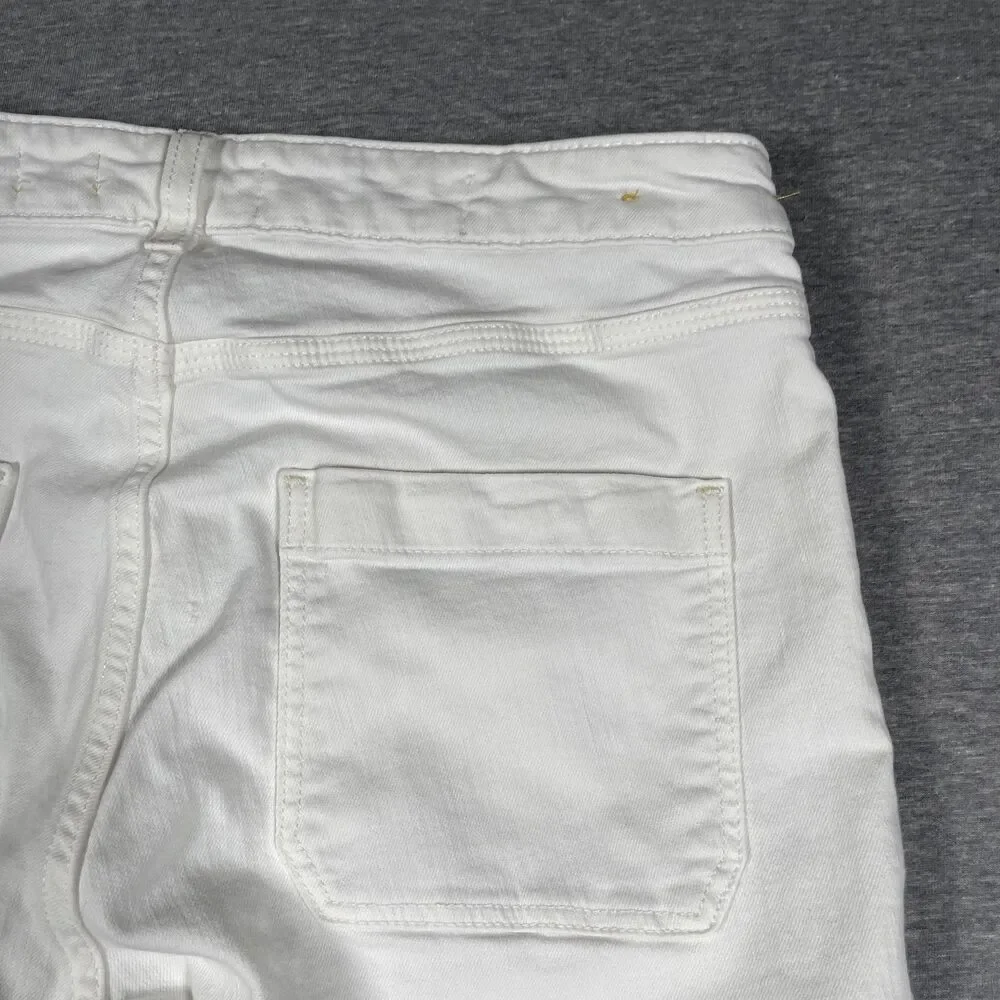 Pilcro And The Letterpress Jeans Womens 28 White Flared High Rise Stretch Denim